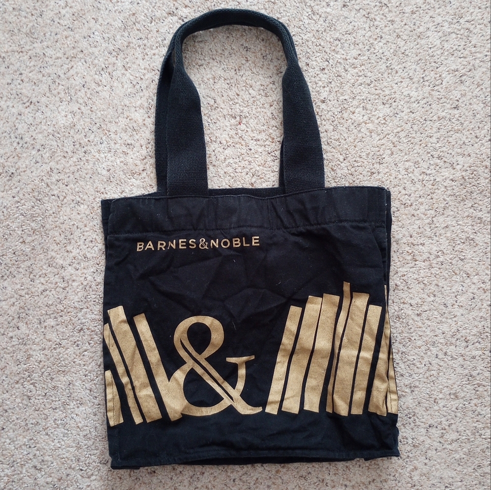 Barnes And Noble Book Bag Black & Gold - Picture 1 of 8